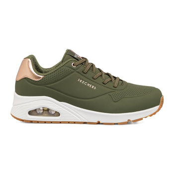 Sneakers verde oliva da donna con suola ad aria Skechers Uno - Shimmer Away, Brand, SKU s312000484, Immagine 0